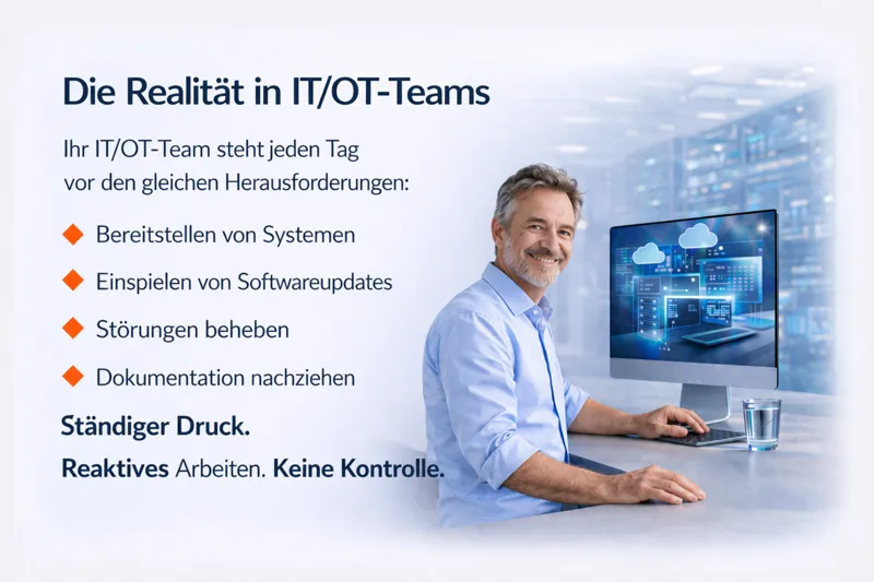 Proof-of-Value für die IT- und OT-Automatisierung zur Bewältigung von Infrastrukturkomplexität, Update-Risiken und betrieblichen Herausforderungen.