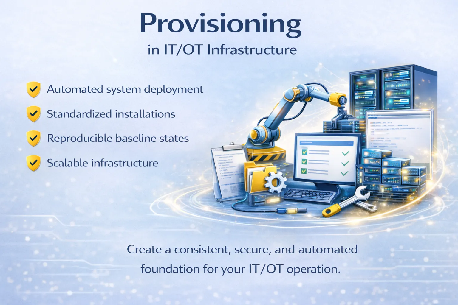 Automated system provisioning with UPTR ensuring secure baseline and zero touch deployment across infrastructure