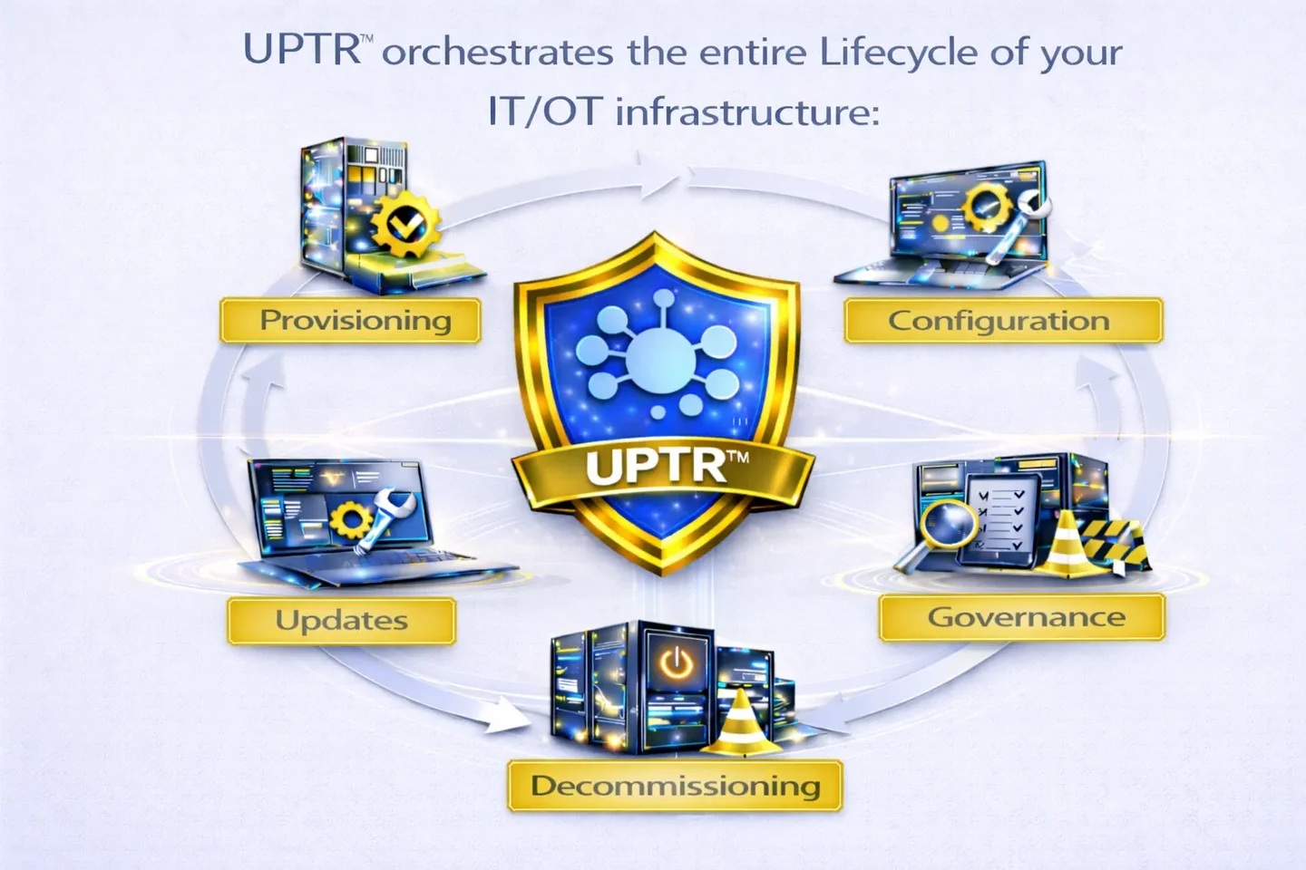 IT/OT Operations Lifecycle from Provisioning and Configuration to Update, Governance and Decommissioning with UPTR.