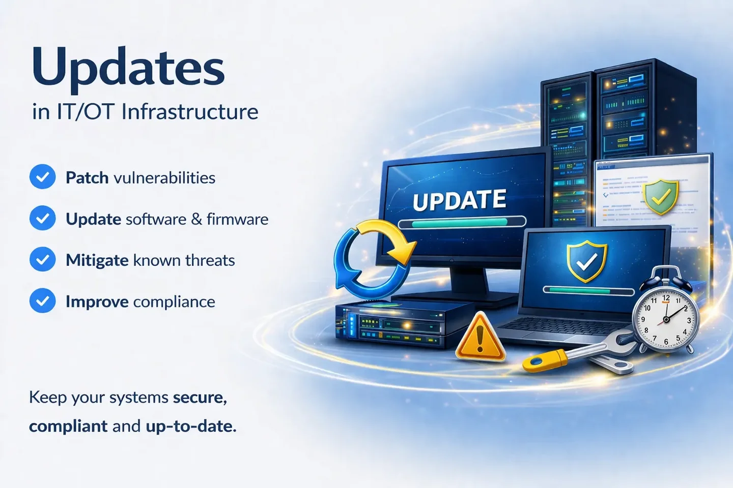 Automated  Update Lifecycle Management preventing downtime and ensuring secure system updates in critical infrastructure