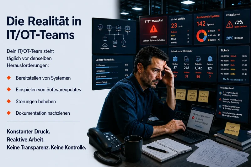 Proof-of-Value für die IT- und OT-Automatisierung zur Bewältigung von Infrastrukturkomplexität, Update-Risiken und betrieblichen Herausforderungen.