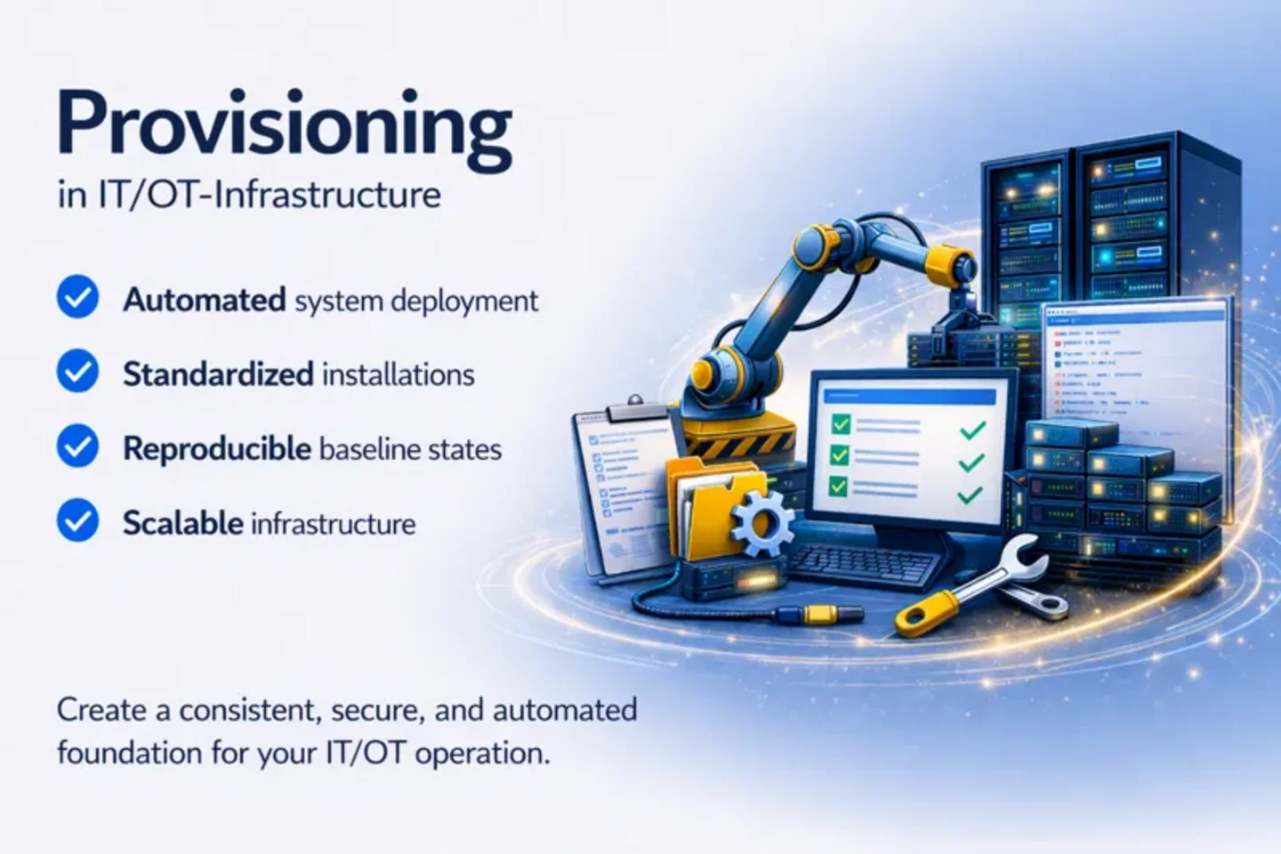 Automated System Provisioning ensuring secure baseline and zero touch deployment across infrastructure